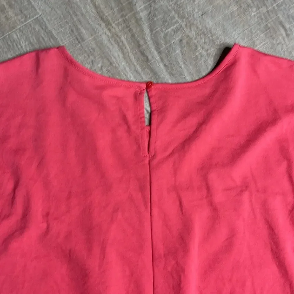 NWOT CASLON Women's Peplum Ruffle Knit Tunic Top Pink